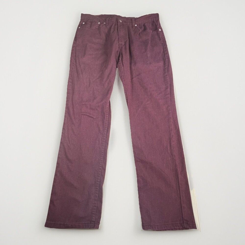 Levi’s 511 Slim Hip-Ankle Commuter Jeans Burgundy Stretch Mens 34x30